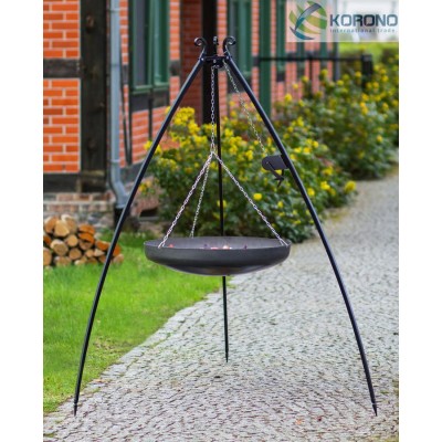 Dreibein mit Kurbel 200cm mit Wok/Pfanne 70cm
