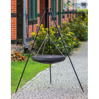 Dreibein mit Kurbel 180cm mit Wok/Pfanne 60cm